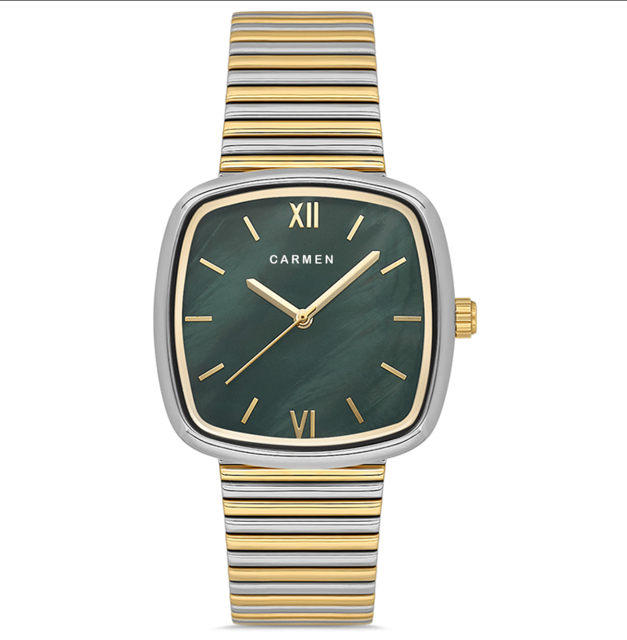 Carmen Green Dial Bicolor Woman Watch